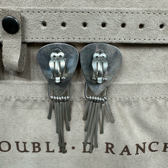 Vintage American Indian Large Sterling Clip On Earrings w/ Turquoise / Dangles - Picture 2 of 3